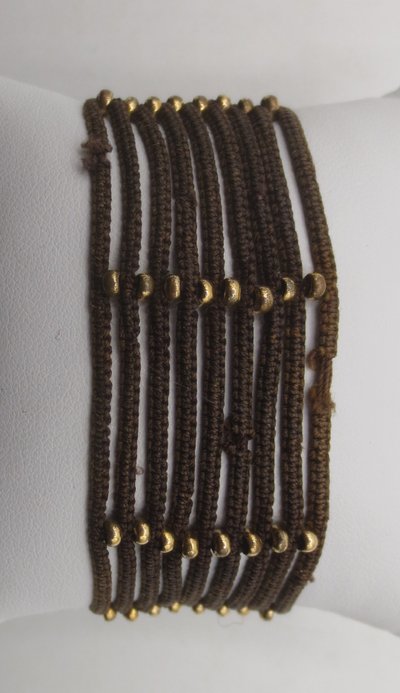 Bracciale e capelli in oro, XVIII secolo.