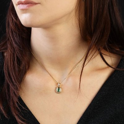 Pendentif émeraude diamants