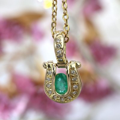 Pendentif émeraude diamants