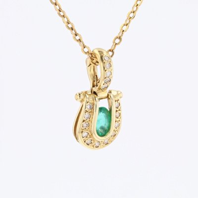Pendentif émeraude diamants