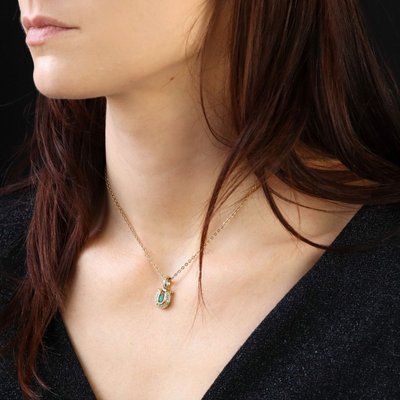 Pendentif émeraude diamants