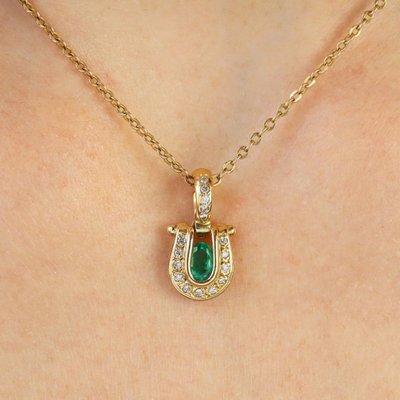 Pendentif émeraude diamants