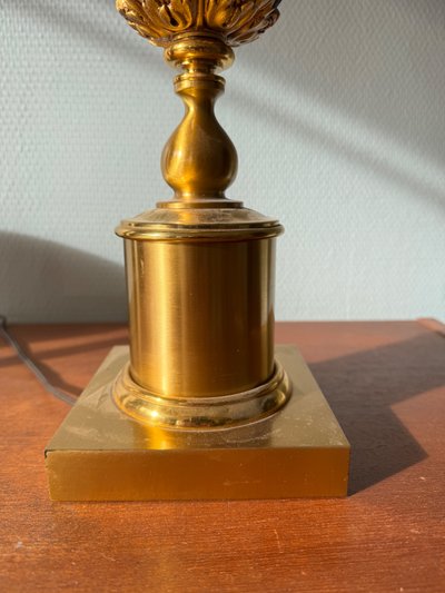 Original Pair of Brass and Coconut Lamps