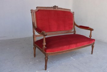             Three Piece Salon 1900 Mahogany Louis XVI Style