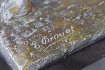             "Le méhariste" spectaculaire bronze orientaliste Edouard Drouot (1859-1945)            