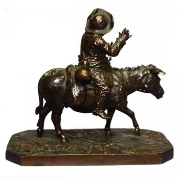             Don Quixote And Sancho In Bronze Pair By Fratin Late 19th Century