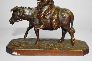             Don Quixote And Sancho In Bronze Pair By Fratin Late 19th Century
