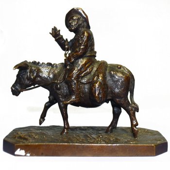             Don Quixote And Sancho In Bronze Pair By Fratin Late 19th Century