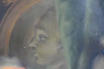            Medaillongemälde Familienportrait 19. Jahrhundert