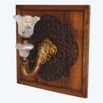             Applique éléphant époque 1900 En Bronze            