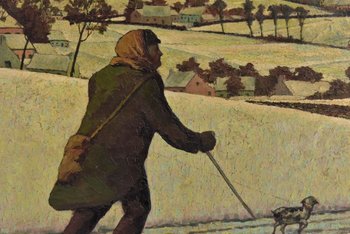             Verschneite Landschaft Ölgemälde auf Leinwand 19. Jahrhundert Von Berten Colier