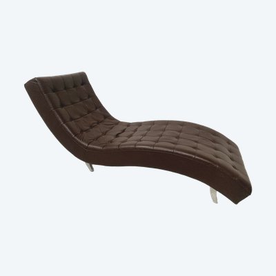 Banquette De Relaxation En Damier De Cuir Noir XX Siècle 