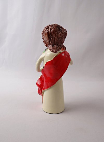 Der heilige Josef mit der Lilie und dem Jesuskind aus Terrakotta, signiert von Irene Salgueiro