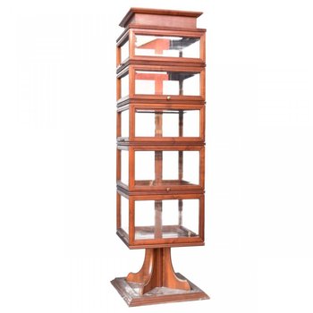            Amazing 50's Birch Revolving Display Case