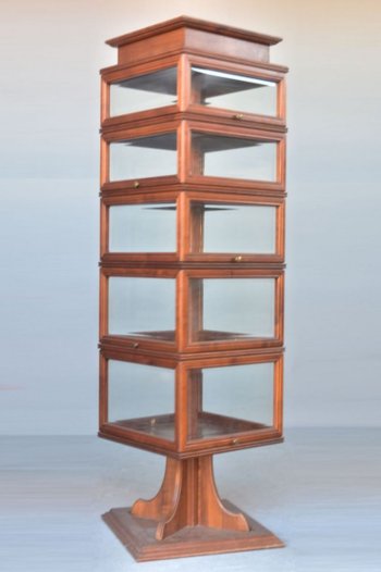             Amazing 50's Birch Revolving Display Case