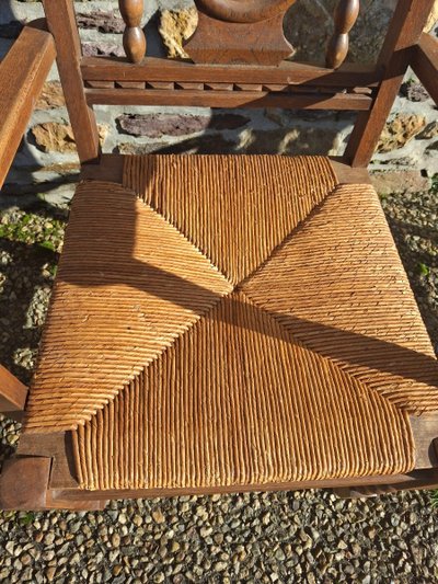 Pair of neo-Breton brutalist armchairs