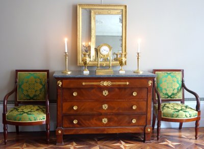 Gilt wood mirror with gold leaf and mercury glass, Empire period - 88cm x 72cm