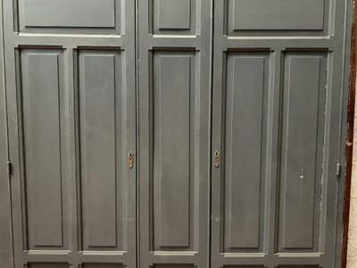 Patinated Beechwood Wardrobe Front, 20th Century Doors