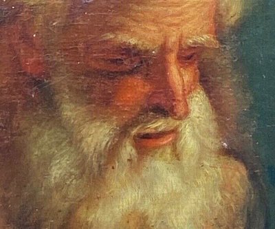 Huile sur toile portrait d'homme mythologie XVIIe