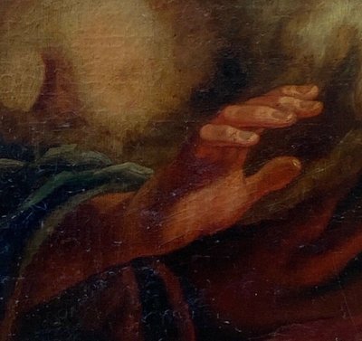 Huile sur toile portrait d'homme mythologie XVIIe