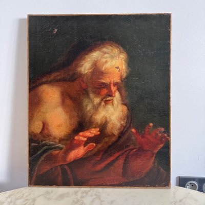 Huile sur toile portrait d'homme mythologie XVIIe