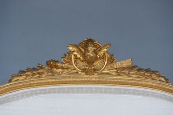 Salon En Bois Doré De Style Louis XVI d'époque Napoléon III Canapé Et 4 Fauteuils