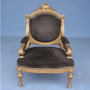 Salon En Bois Doré De Style Louis XVI d'époque Napoléon III Canapé Et 4 Fauteuils