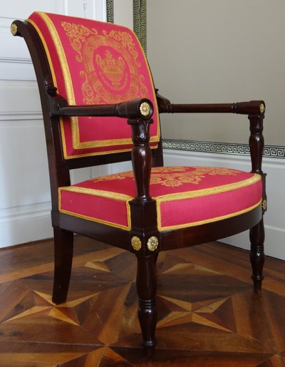 Jacob Desmalter - fauteuil de bureau d'époque Empire en acajou et bronze doré