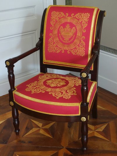 Jacob Desmalter - fauteuil de bureau d'époque Empire en acajou et bronze doré