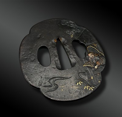TSUBA mokko gata signé - Japon - Période Edo (1603-1868)