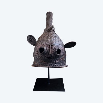 Helmmaske, Stammeskunst, Ozeanische Kunst, Korbflechterei, Papua-Neuguinea, Ozeanische Kunst, 64 cm