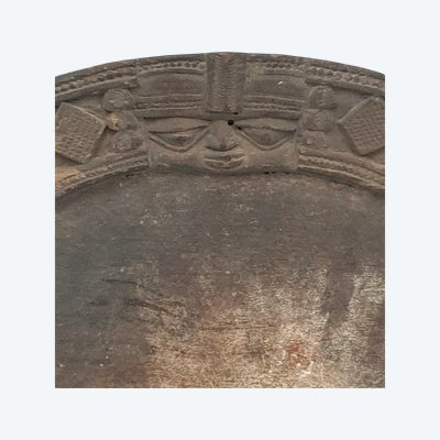 Antikes rundes Wahrsagebrett – Opon Ifa – Yoruba – Nigeria – Gottheiten und Tiere