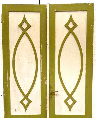 Double Partition Doors in Patinated Solid Fir, 19th Century