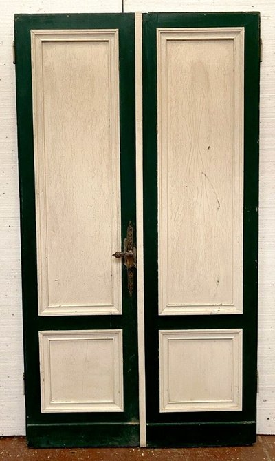 Double Partition Doors in Patinated Solid Fir, 19th Century
