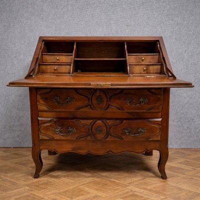 Antike Scriban-Kommode aus Massivholz – Stil Louis XV.