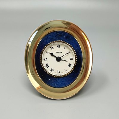 Pendulette, magnifique réveil de bureau et de voyage Cartier des années 1960. Fabriquée en Suisse.
