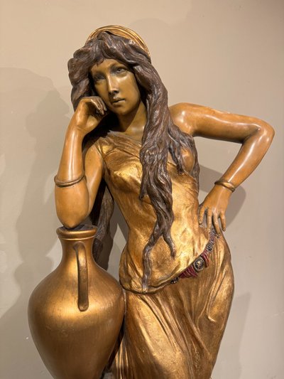 Rebecca at the Well, gilded terracotta, Goldscheider 1903