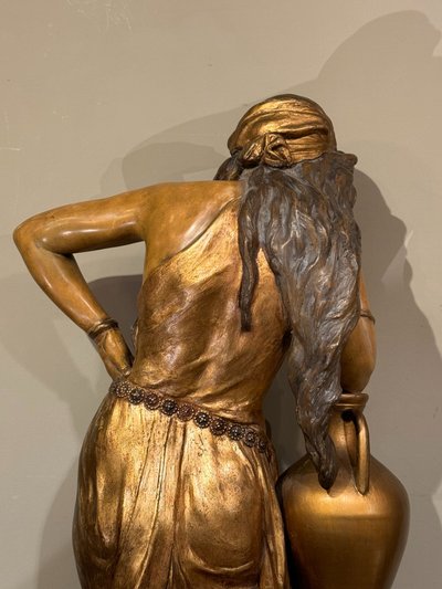 Rebecca at the Well, gilded terracotta, Goldscheider 1903