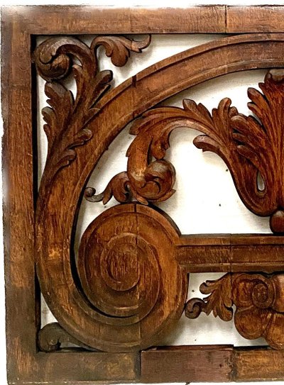 Panneau Décoratif En Bois De Chêne Sculpté XIX Siècle 