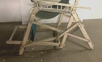 Paire d'Anciens Transats En Bois Laqué XX Siècle