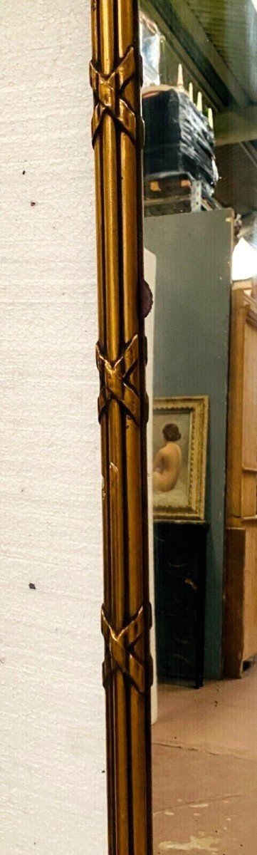 Trumeau da camino del XIX secolo in legno e stucco dorato in stile Luigi XVI