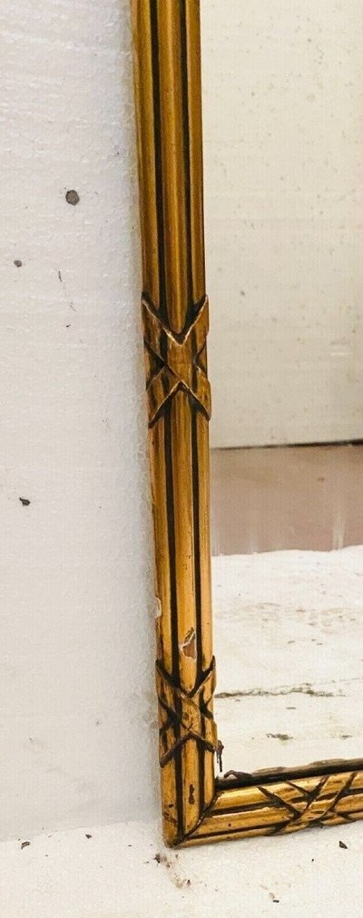 Trumeau da camino del XIX secolo in legno e stucco dorato in stile Luigi XVI
