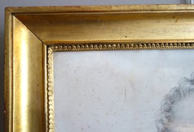 Royalist engraving - portrait of Charles X, King of France and Navarre, giltwood frame, 1820