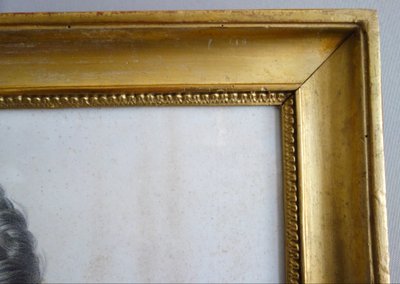 Royalist engraving - portrait of Charles X, King of France and Navarre, giltwood frame, 1820
