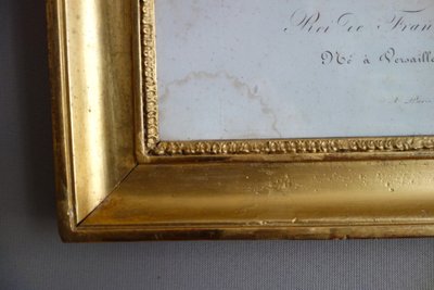 Royalist engraving - portrait of Charles X, King of France and Navarre, giltwood frame, 1820