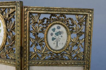 Paravent Bois Doré Style Louis XVI 