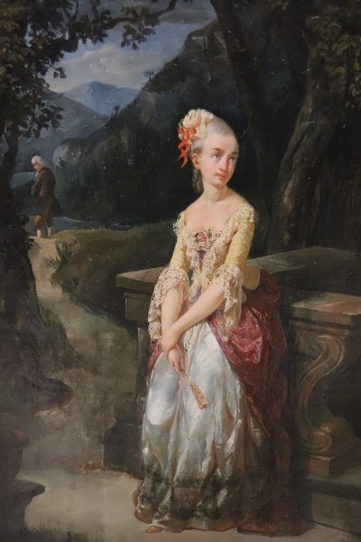 Romantic Scene, Oil Painting, Italy 19th century