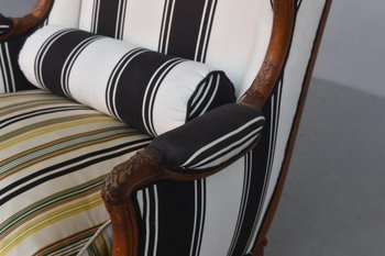 Pair Of Armchairs Bergère à Oreille Style Louis XV In Walnut