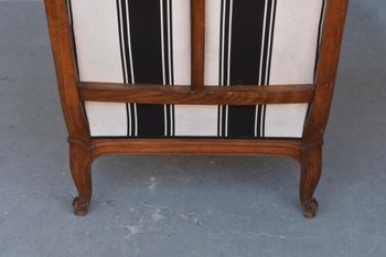 Pair Of Armchairs Bergère à Oreille Style Louis XV In Walnut