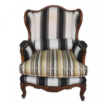 Pair Of Armchairs Bergère à Oreille Style Louis XV In Walnut